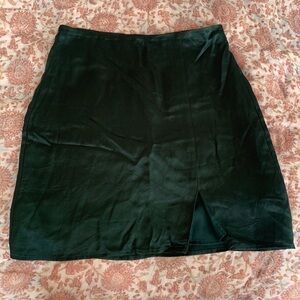 & other stories green satin lined skirt